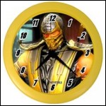 Net-Steals New, Wall Clock - Gold: Mortal Kombat Scorpion