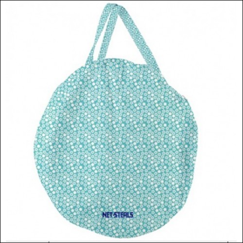 Net-Steals New, Giant Round Zipper Tote Bag - Teal Floral