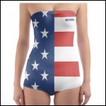 Net-Steals New, women's Strapless One-Piece Swimsuit from Europe -American Spirit-