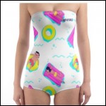 Net-Steals New, women's Strapless One-Piece Swimsuit from Europe -Summer Fun-