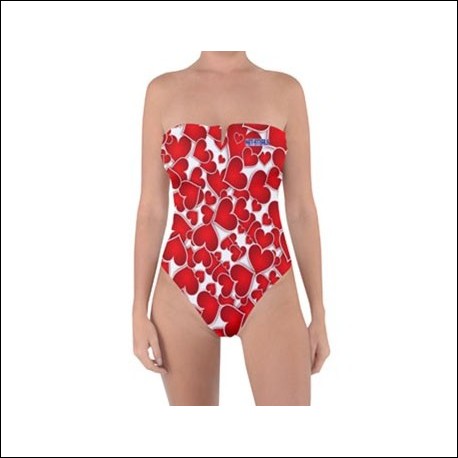 Net-Steals New, Tie Back One Piece Swimsuit - Hearts Parade