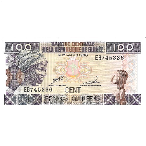 Guinea P-35a 100 Francs UNC 1998