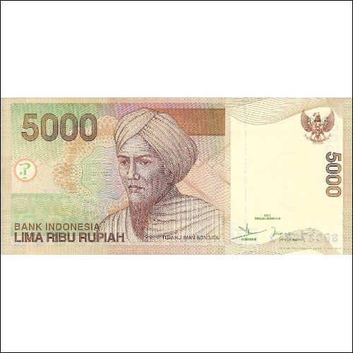 Indonesia P-142g 5,000 Rupiah UNC 2001