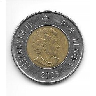 Canada 2 Dollars coin 2005 in good shape.