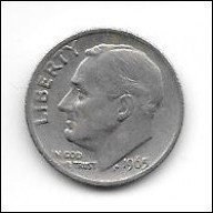 1965 Roosevelt dime USA 10 Cents