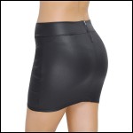 Sexy Women's Bodycon Zippered Tight Short Faux Leather Mini Skirt Size L