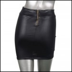 Sexy Women Formal High Waist Mini Skirt PU Leather Pencil Dress Clubwear