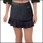 Net-Steals New, Fishtail Mini Chiffon Skirt - Spikey Black