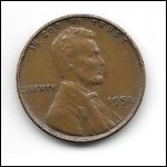  USA 1 Cent Wheat Penny coin 1951 in good shape