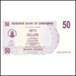 Zimbabwe P-41 50 Dollars Bearer Check UNC 2006