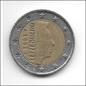 European Union 2 Euro Luxembourg coin 2002 in good shape