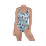 Net-Steals Classic, low-cut back swimsuit, New for 2021 - Floral Breeze