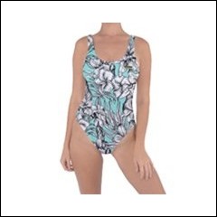 Net-Steals Classic, low-cut back swimsuit, New for 2021 - Floral Breeze