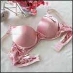 100% Women Silk Bra Wire Free Padded Soft Everyday Bra Underwear 36B Pink