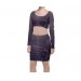 Net-Steals New, Long Sleeve Crop Top & Bodycon Skirt Set - Dark Abstract