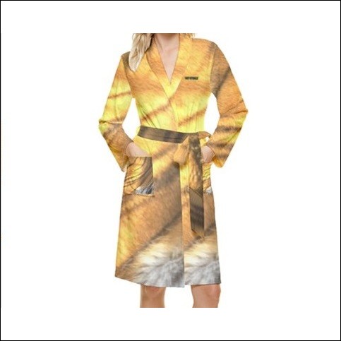 Net-Steals New, Long Sleeve Velour Robe - The Tiger