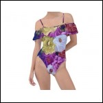 Net-Steals New, Frill Detail One Piece Swimsuit - The Floral
