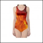 Net-Steals New, One-Piece Swimsuit - Fire Flame