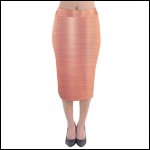 Net-Steals New, Velvet Midi Pencil Skirt - Copper Wire