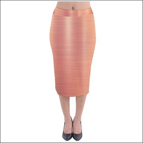 Net-Steals New, Velvet Midi Pencil Skirt - Copper Wire