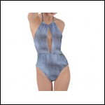Net-Steals New for 2022 Plunge Cut Halter Swimsuit - Ruffled Jean