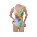 Net-Steals New for 2022, Side Cut Out Swimsuit - Paint Spread