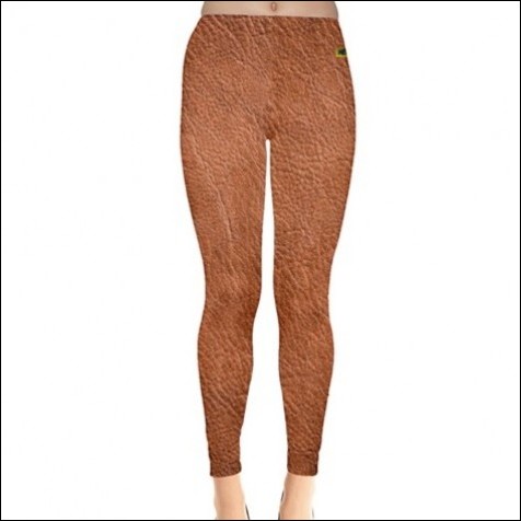 Net-Steals New for 2022, Leggings - Brown Leather Look