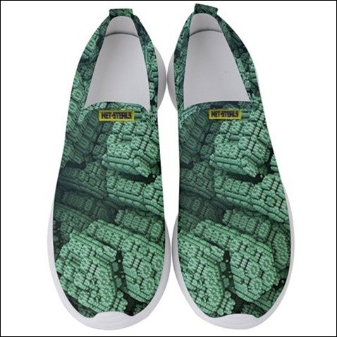 Net-Steals New for 2022, Men's Slip on Sneakers - Green Abstract