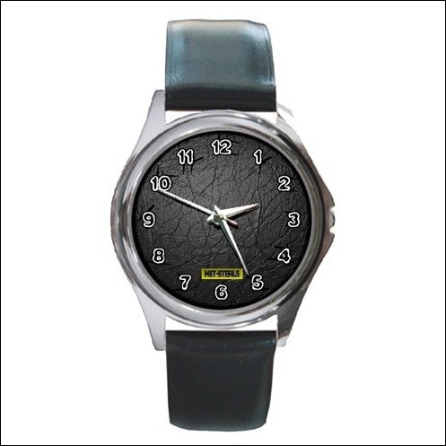 Net-Steals New for 2022, Round Metal Watch - Leatherclad