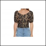 Net-Steals New for 2022, Button Up Blouse - Laced Black Pattern