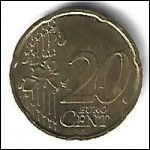 European Union 20 Euro Cents Germany coin 2002 in good shape