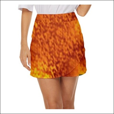 Net-Steals New for 2022, Mini Front Wrap Skirt - Orange Burst