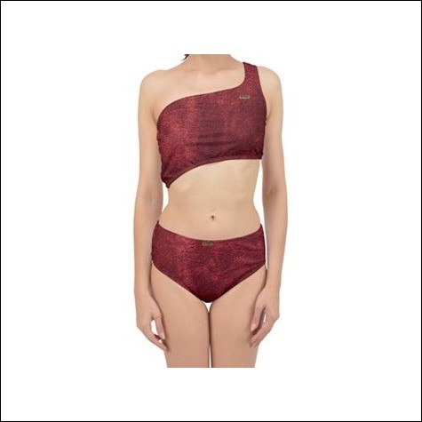 Net-Steals New for 2022, Spliced Up Two Piece Swimsuit - Velvety Red