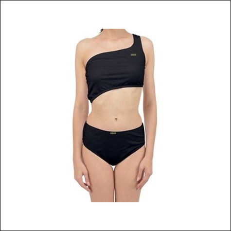 Net-Steals New for 2022, Spliced Up Two Piece Swimsuit - Pure Black