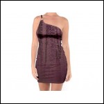 Net-Steals New for 2022, One Shoulder Ring Trim Bodycon Dress - Purple Glitter