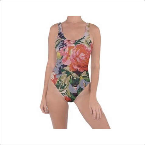 Net-Steals New for 2022, Low Cut Back Swimsuit - Classic Floral