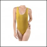 Net-Steals New for 2022, High Leg Strappy Swimsuit - Gold Plated