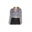 Net-Steals New for 2023, Long Sleeve Tie Back Satin Wrap Top - Dark Silver