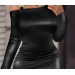 Elegant Off-the Shoulder Faux Leather Bodycon Dress