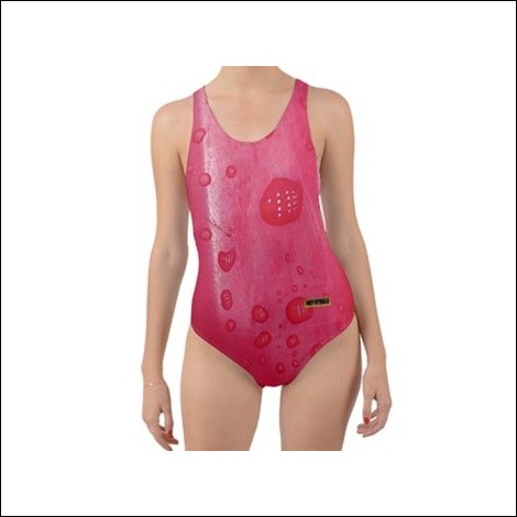 Net-Steals NEW FOR 2024,  Cut-Out Back One Piece Swimsuit - Red Splash