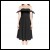 Net-Steals New, Shoulder Tie Bardot Midi Dress - The Black