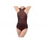 Net-Steals New for 2023, Cross Front Low Back Swimsuit - Chocolate Drip